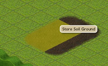 A section of soil with a rectangular segment highlights and a tooltip reading Store Soil Ground.